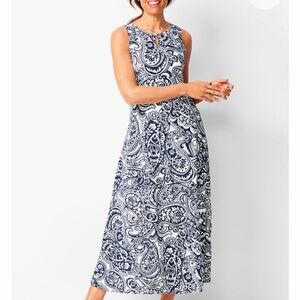 TALBOTS KNIT JERSEY MAXI DRESS - PAISLEY- MEDIUM